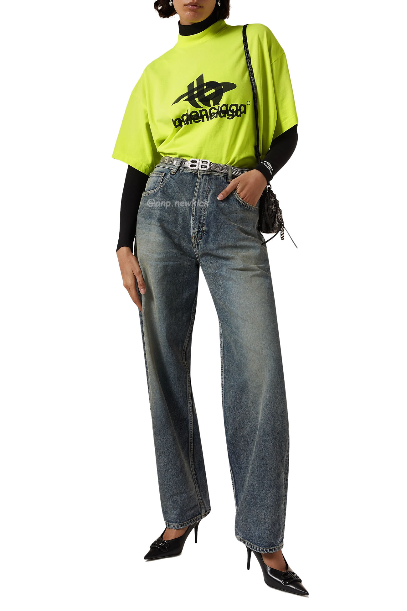 Balenciaga 23ss Tape Printed Overlapping T Shirt (4) - www.newkick.vip